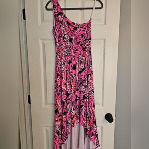 Lilly Pulitzer Pink and Black Midi Dress